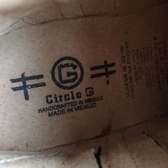 Corral Circle G Distressed Leather Western Booties Tan with Black Points sz 7 - Picture 8 of 14